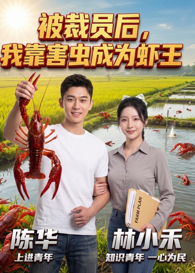 《被裁員後，我靠害蟲成為蝦王（44集）AI短劇》短劇海報