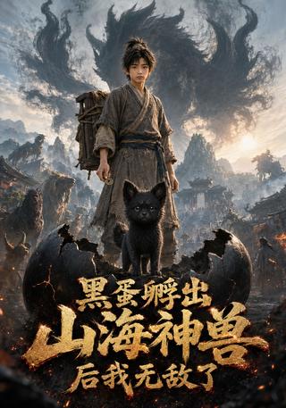 《黑蛋孵出山海神兽后我无敌了》短剧海报